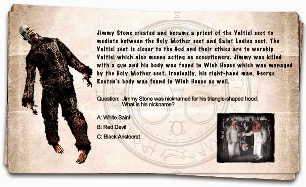 Silent Hill's Jimmy Stone, with a picture of him as the Red Devil